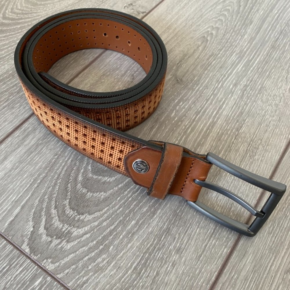Brown Perforated Leather Belt